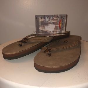NWT Rainbow Leather Sandals Flip Flops
